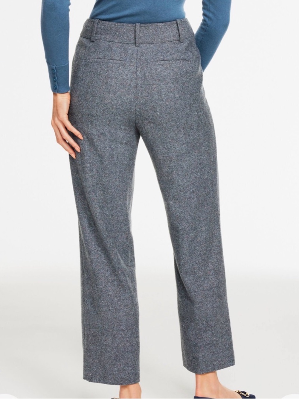 LOFT Gray Straight-Leg Wool-Blend Pants - Picture 5 of 9